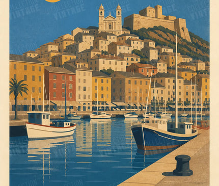 affiche bastia ancienne illustration de port