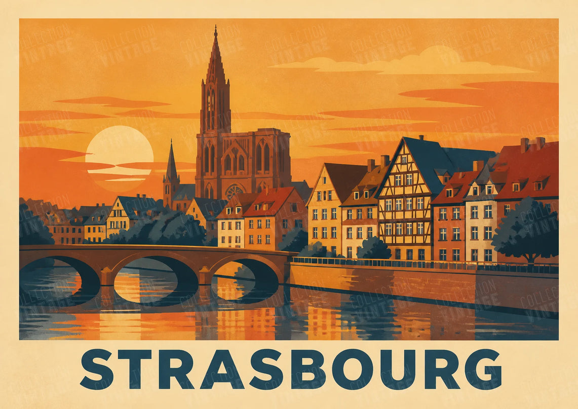 affiche strasbourg horizon de la ville