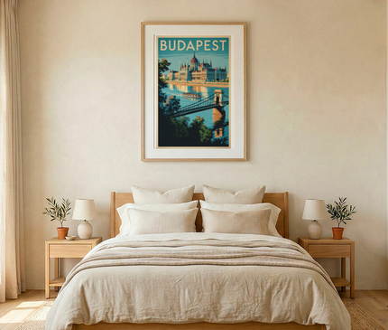 affiches budapest triptyque mural vintage