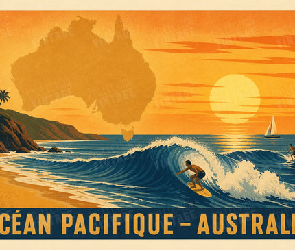 affiche océan pacifique australie