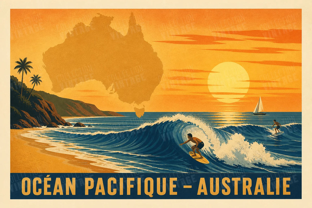 affiche océan pacifique australie