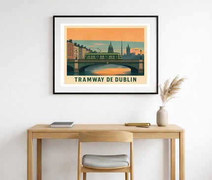 affiche tramway dublin vintage