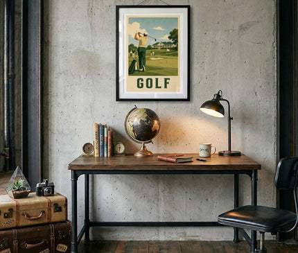 affiche règles du golf vintage