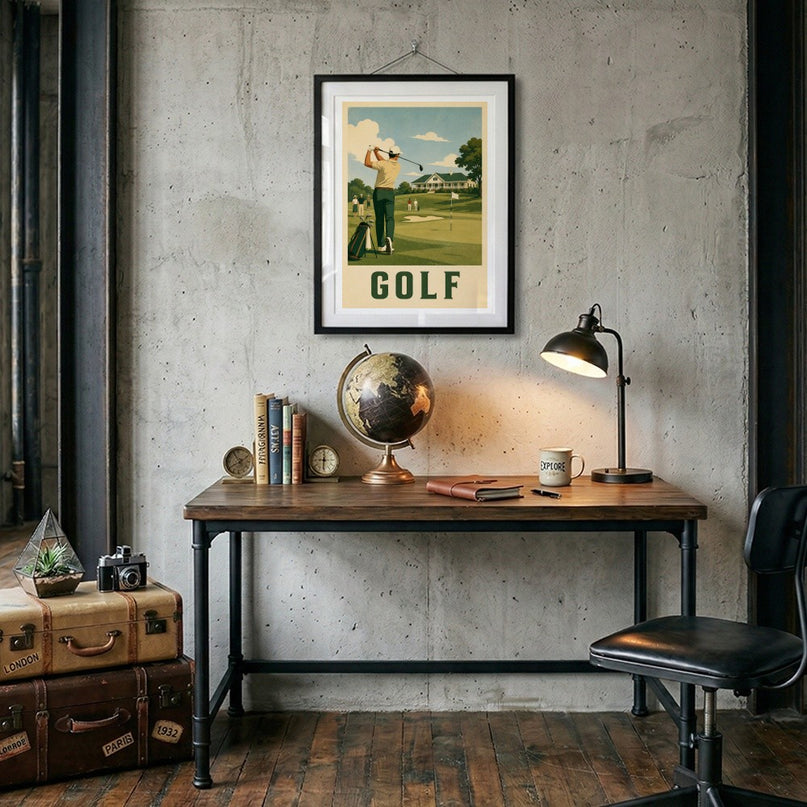 affiche règles du golf vintage