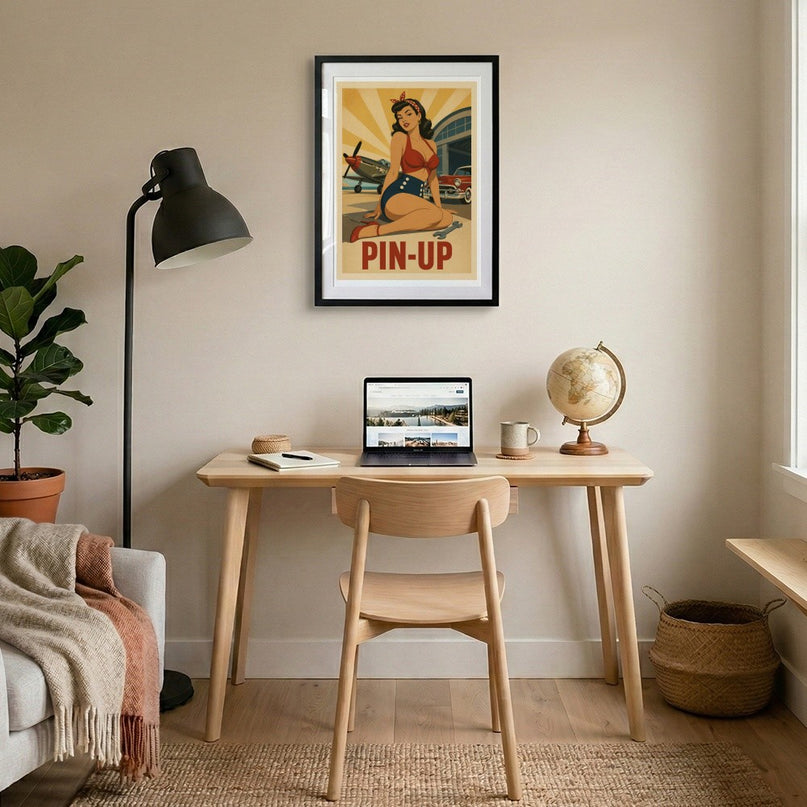 affiche pin up rétro pour homme