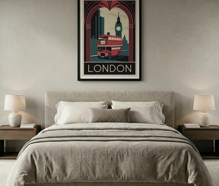 affiche londres vintage rouge et noir