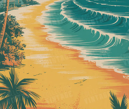 affiche hawai plage de sable fin