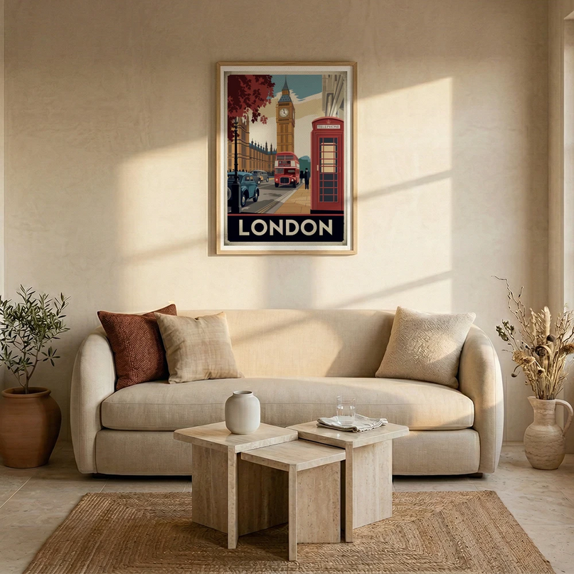 affiche londres style rétro