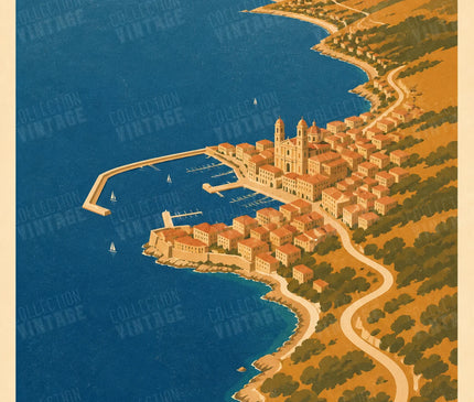 affiche ajaccio poster carte stylisée