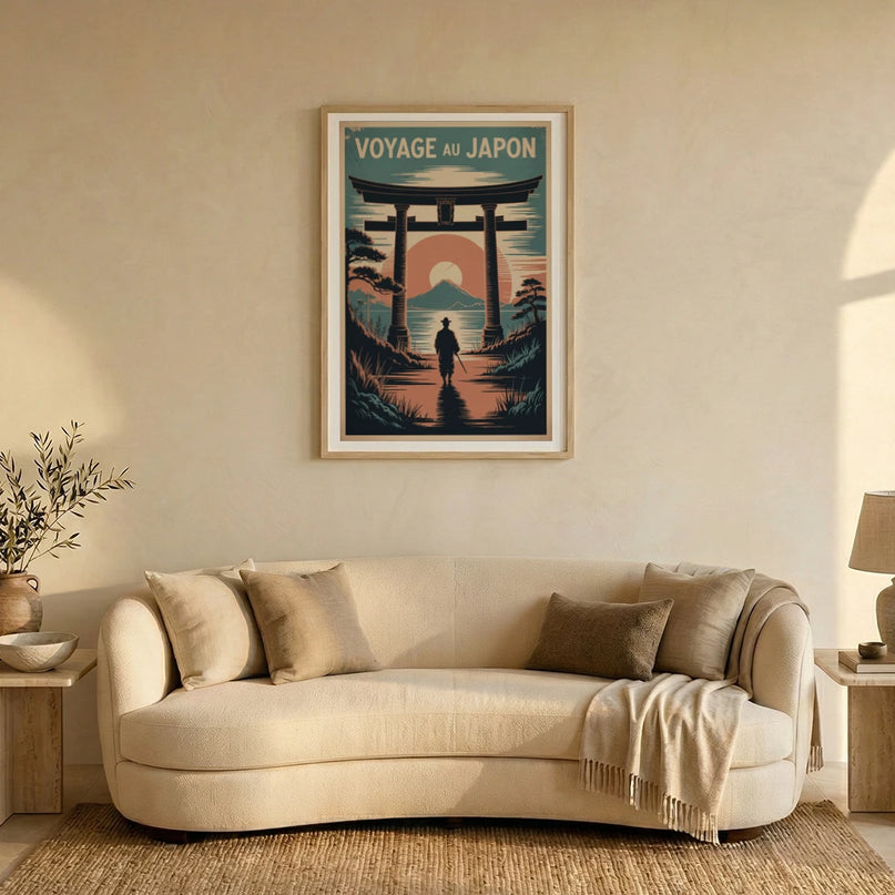 affiche japonaise minimaliste vintage