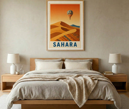 affiche désert du sahara composition géométrique
