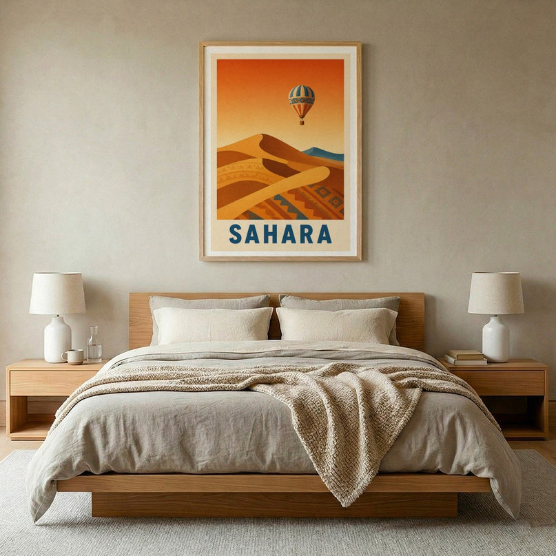 affiche désert du sahara composition géométrique