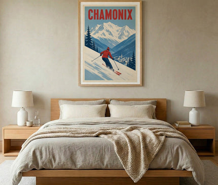 affiche chamonix ski vintage