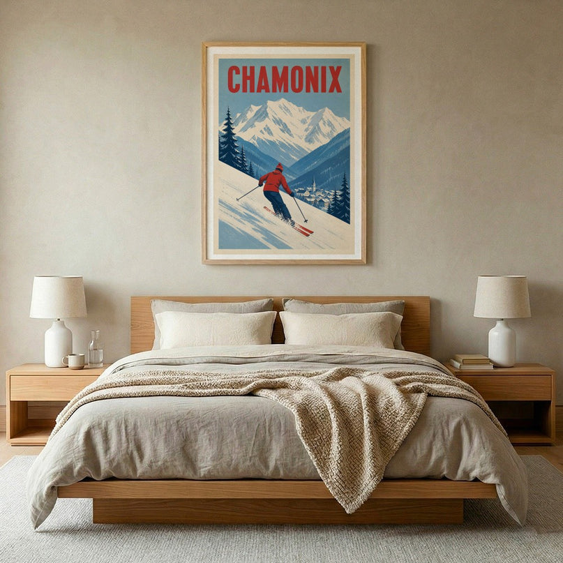 affiche chamonix ski vintage