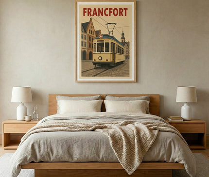 affiche tramway de francfort vintage