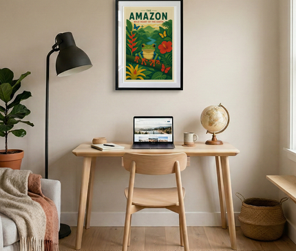 affiche grenouille amazonie vintage