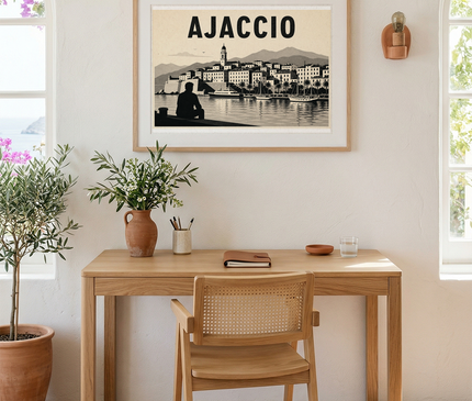 affiche ajaccio noir et blanc