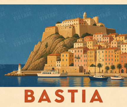 affiche bastia poster mural retro