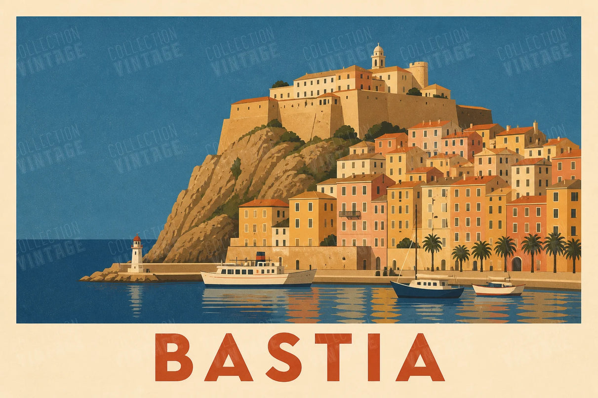 affiche bastia poster mural retro