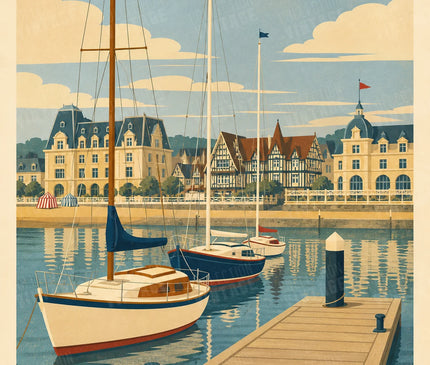 affiche deauville vintage bateaux