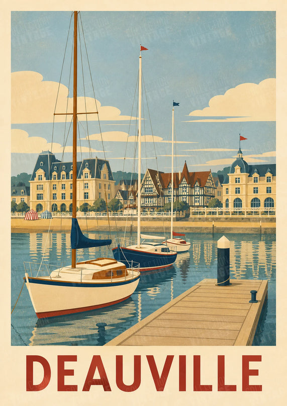 affiche deauville vintage bateaux