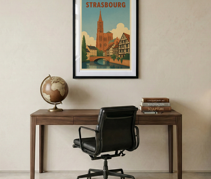 affiche strasbourg style brutaliste