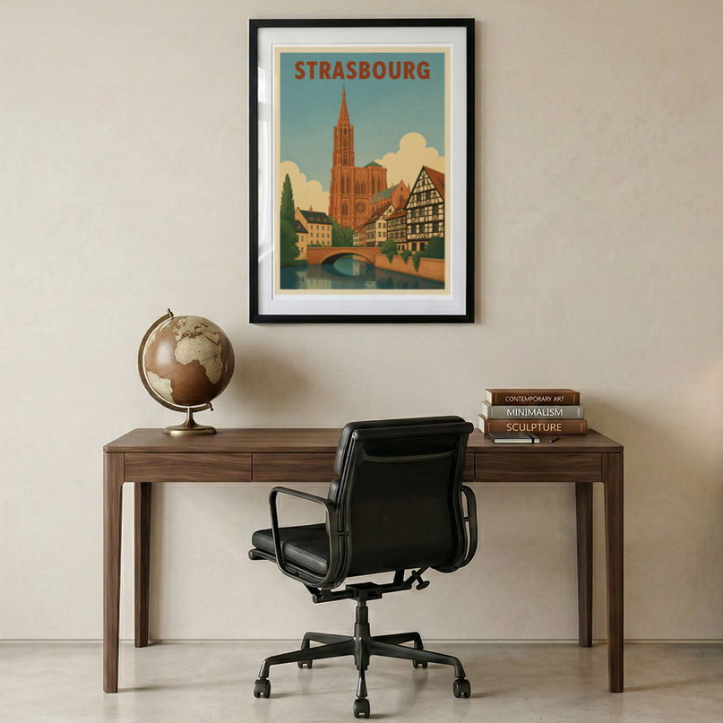 affiche strasbourg style brutaliste