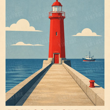 affiche boulogne-sur-mer affiche graphique colorée