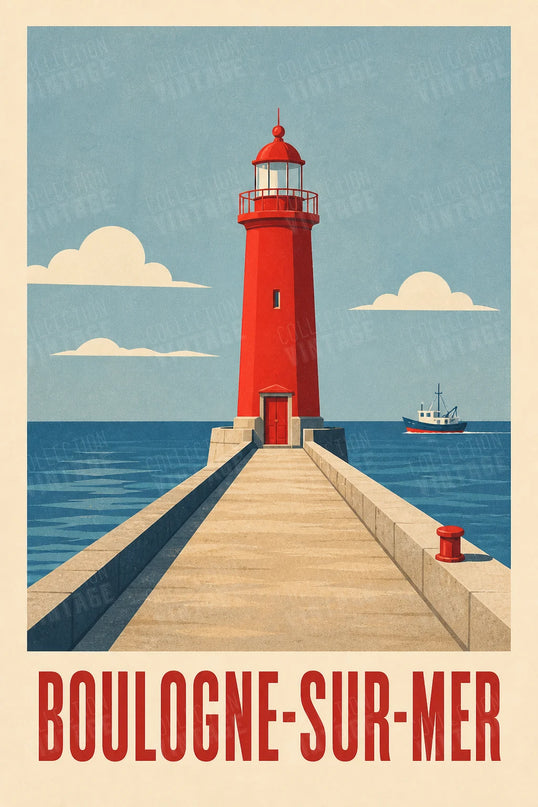 affiche boulogne-sur-mer affiche graphique colorée