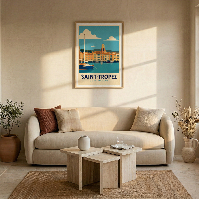 affiche saint tropez poster panoramique