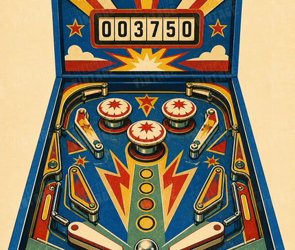 affiche flipper rétro