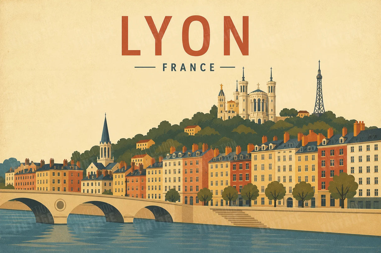 affiche lyon dessin style bande dessinee