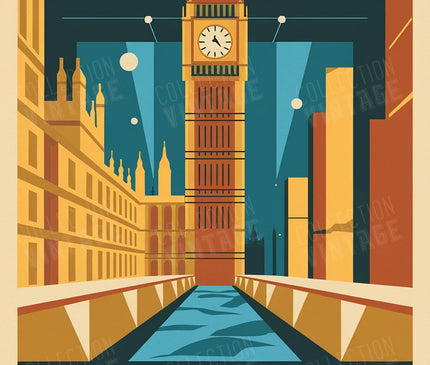 affiche carte londres vintage