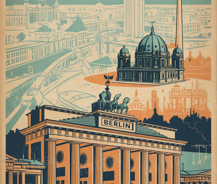 affiche berlin poster style affiche de voyage retro