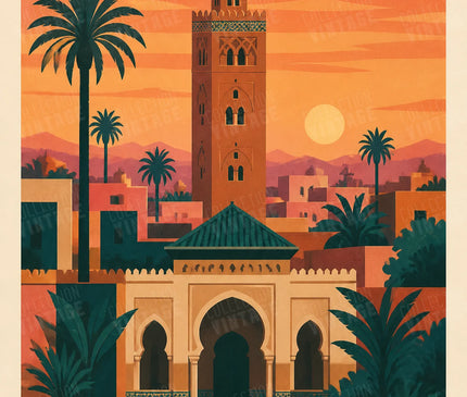 affiche marrakech vintage