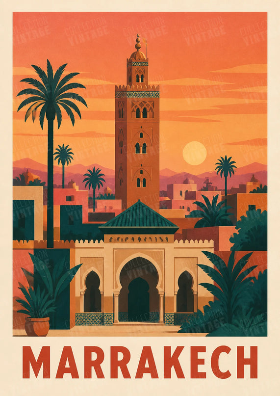 affiche marrakech vintage