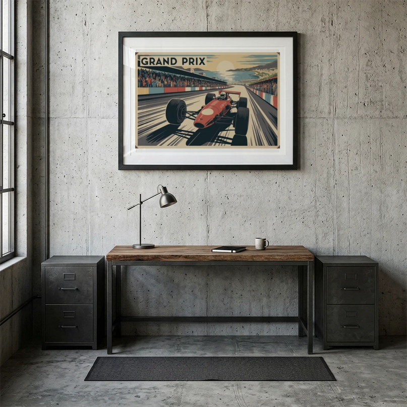 affiche grand prix f1 grand format