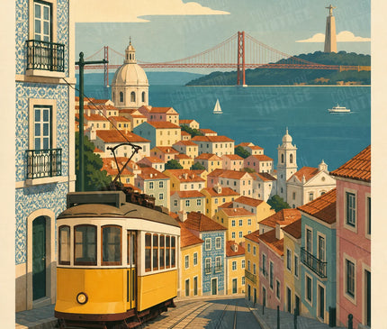 affiche lisbonne estampe moderne
