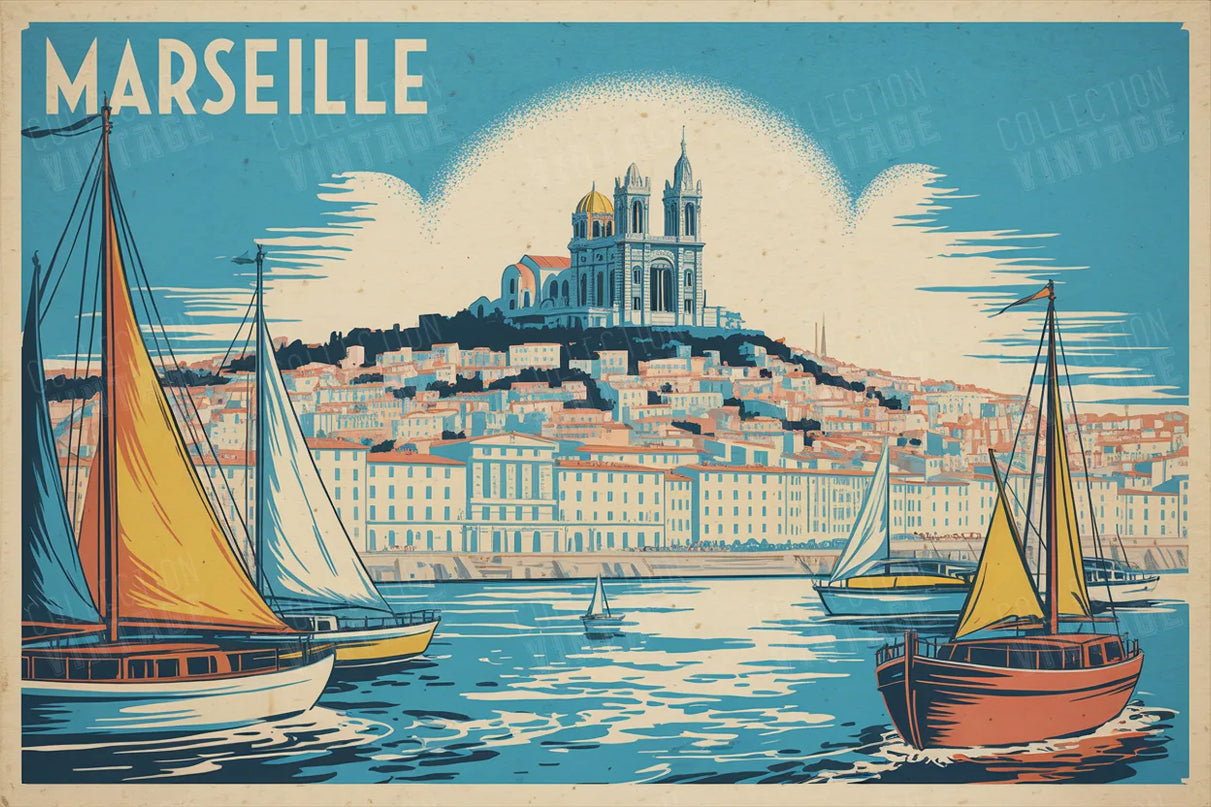 affiche ville marseille minimaliste