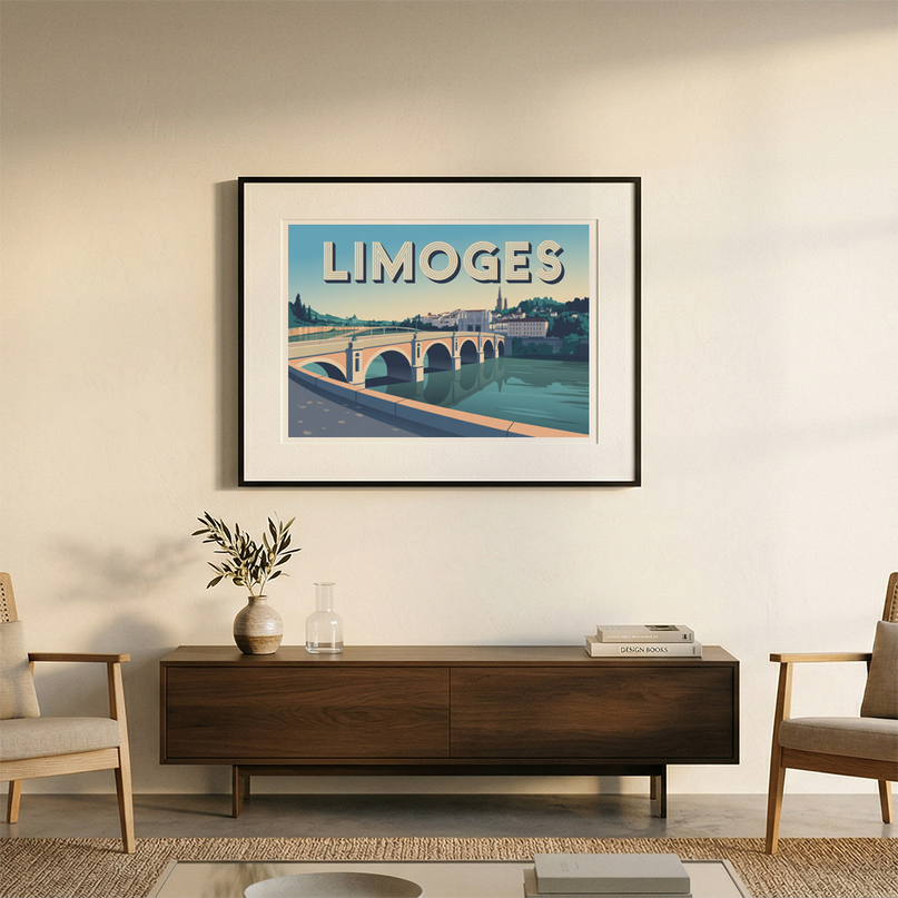 affiche vintage limoges deco bureau