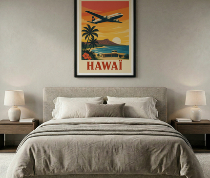 affiche hawai vintage style affiche airline