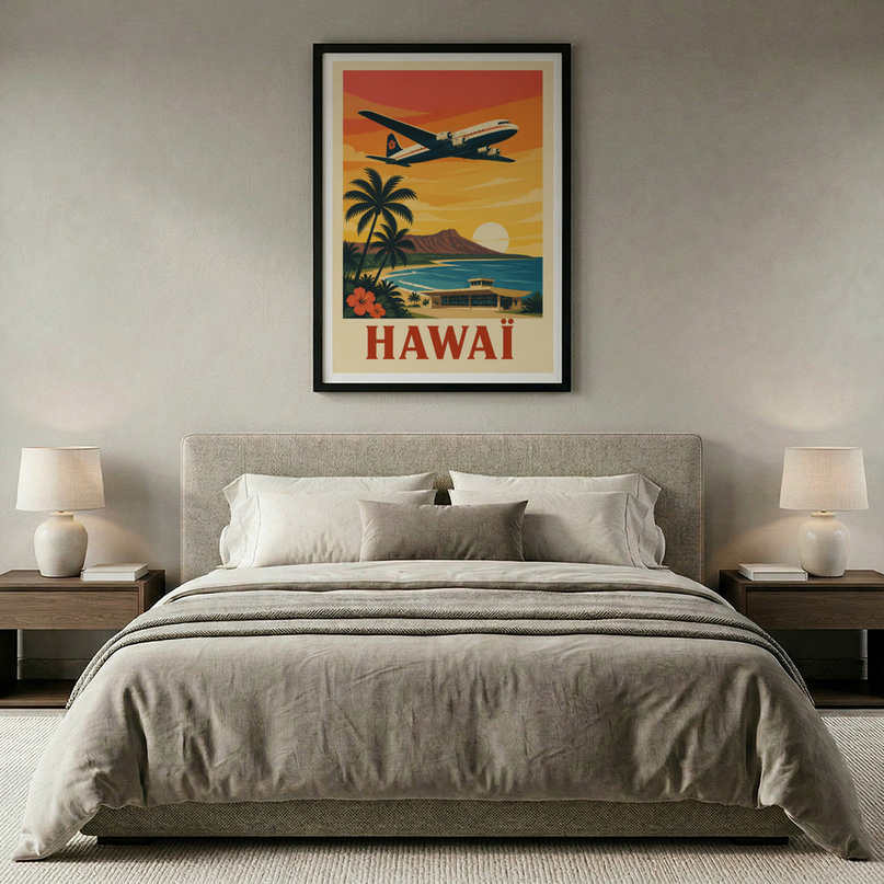 affiche hawai vintage style affiche airline