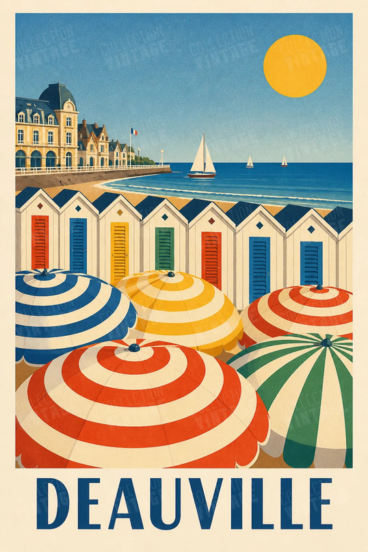 affiche deauville vintage illustration