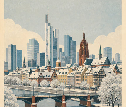 affiche francfort sous la neige
