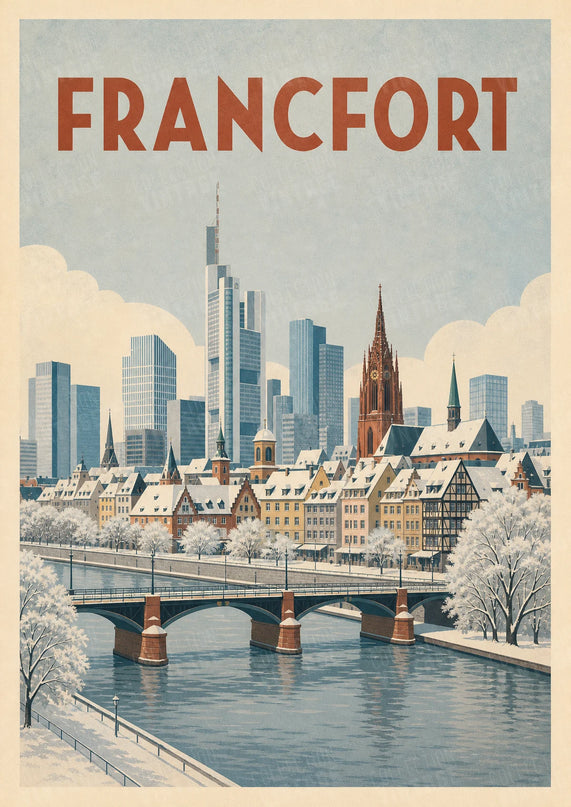 affiche francfort sous la neige