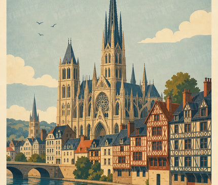 affiche rouen style affiche ancienne