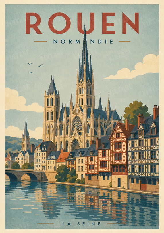 affiche rouen style affiche ancienne