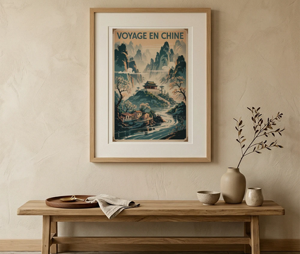 affiches vintage paysage chine