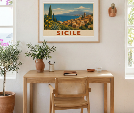 affiche murale sicile style ancien
