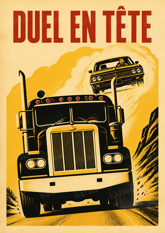 affiche duel tete vintage